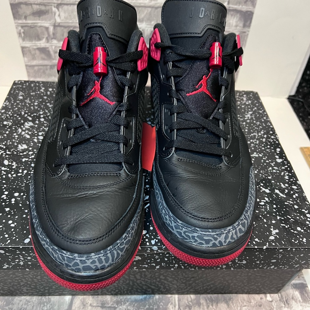 Jordan AIR Spizike Low Black/Red Sport Sneakers Mens Sz 13